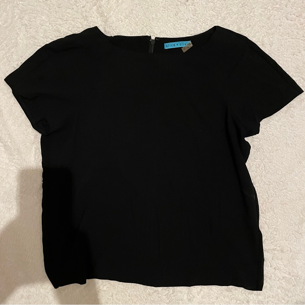 Alice + Olivia Sheer Back Short Sleeve